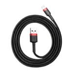 Καλώδιο Σύνδεσης USB 2.0 Baseus Cafule USB A σε Lightning 12W 2.4A 1m Μαύρο-Κόκκινο | Shopin.gr