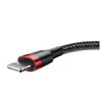 Καλώδιο Σύνδεσης USB 2.0 Baseus Cafule USB A σε Lightning 12W 2.4A 1m Μαύρο-Κόκκινο | Shopin.gr