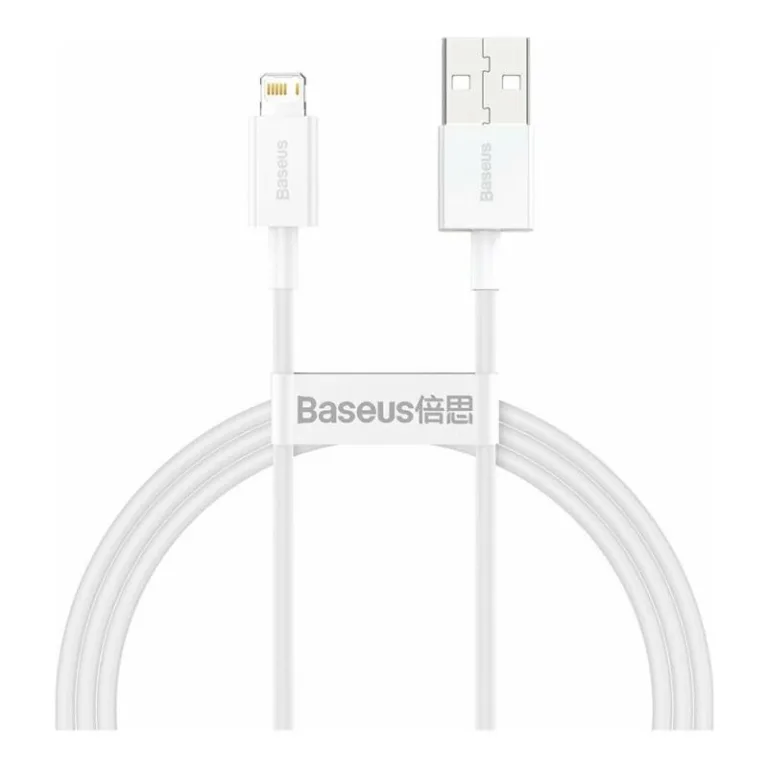 Καλώδιο Σύνδεσης USB 2.0 Baseus Superior Series USB A σε Lightning 12W 2.4A 1m Λευκό | Shopin.gr
