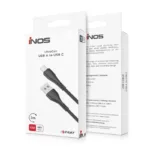 Καλώδιο Σύνδεσης USB 2.0 inos UltraCon USB A σε USB C 12W 2m Μαύρο | Shopin.gr