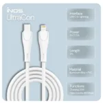 Καλώδιο Σύνδεσης USB 2.0 inos UltraCon USB C σε Lightning 20W 2m Λευκό | Shopin.gr