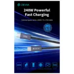 Καλώδιο Σύνδεσης USB 2.0 Devia EC652 USB C σε USB C PD 240W 2m Extreme Μαύρο | Shopin.gr
