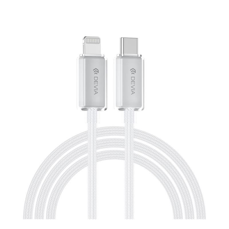 Καλώδιο Σύνδεσης USB 2.0 Woven Devia EC654 USB C σε Lightning PD 27W 1.5m Extreme Λευκό | Shopin.gr
