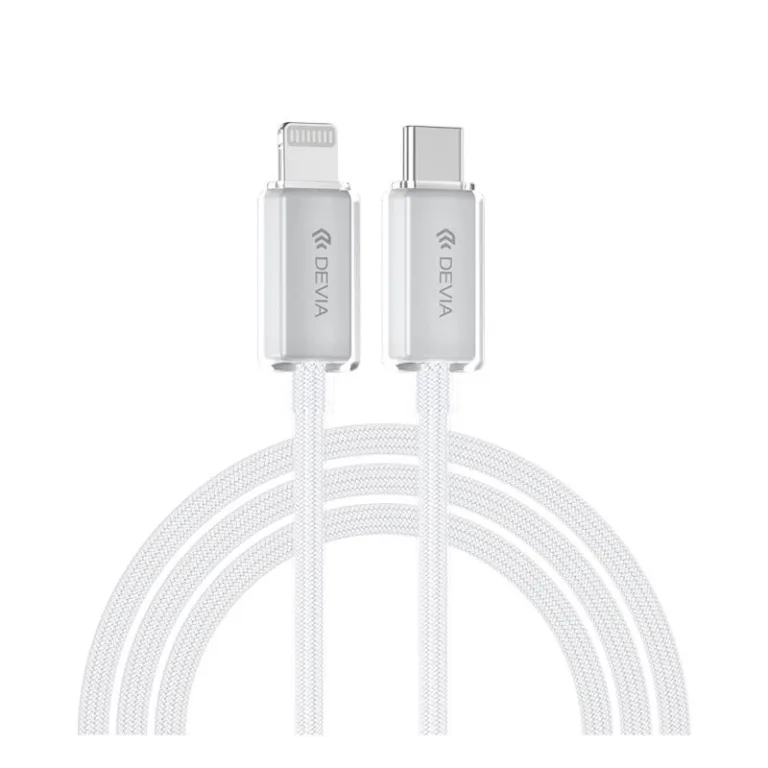 Καλώδιο Σύνδεσης USB 2.0 Woven Devia EC654 USB C σε Lightning PD 27W 1.5m Extreme Λευκό | Shopin.gr