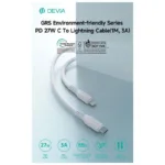 Καλώδιο Σύνδεσης USB 2.0 Enviroment-Friendly Devia EC635 USB C σε Lightning PD 27W 1m GRS Λευκό | Shopin.gr