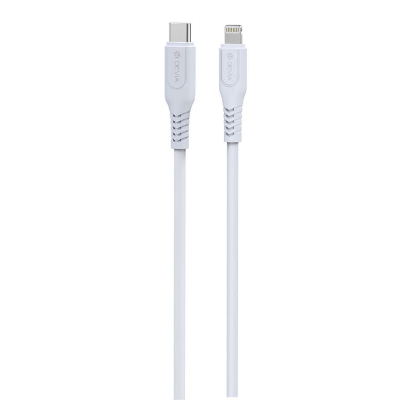 Καλώδιο Σύνδεσης USB 2.0 Enviroment-Friendly Devia EC635 USB C σε Lightning PD 27W 1m GRS Λευκό | Shopin.gr
