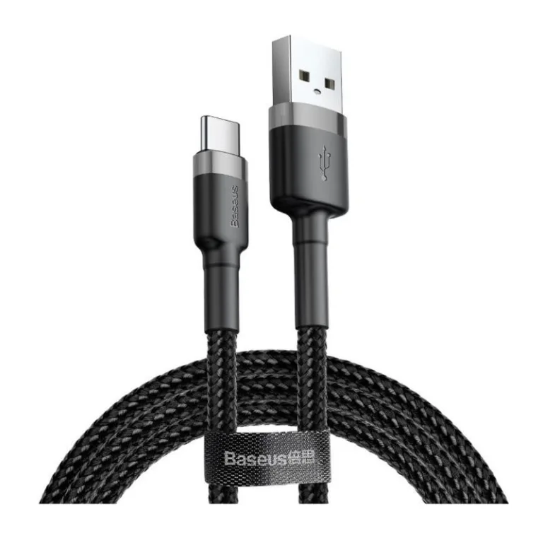 Καλώδιο Σύνδεσης USB 2.0 Baseus Cafule USB A σε USB C 15W 3A 0.5m Μαύρο-Γκρι | Shopin.gr