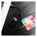 Καλώδιο Σύνδεσης USB 2.0 Baseus Cafule USB A σε Lightning 12W 2.4A 1m Μαύρο-Γκρι | Shopin.gr