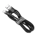 Καλώδιο Σύνδεσης USB 2.0 Baseus Cafule USB A σε Lightning 12W 2.4A 1m Μαύρο-Γκρι | Shopin.gr