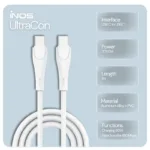 Καλώδιο Σύνδεσης USB 2.0 inos UltraCon USB C σε USB C 60W 1m Λευκό | Shopin.gr