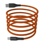 Καλώδιο Σύνδεσης USB 2.0 Hammer Magnetic Braided USB A σε USB C 65W 1m Πορτοκαλί | Shopin.gr