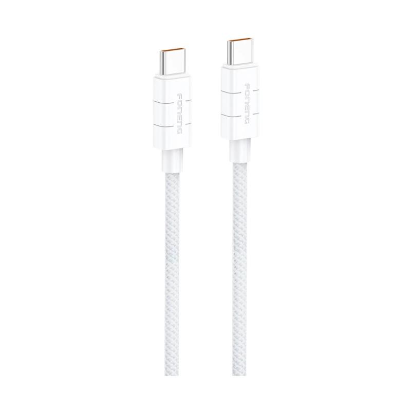 Καλώδιο Σύνδεσης USB 2.0 Foneng XS02 Braided USB C σε USB C 60W 1.2m Λευκό | Shopin.gr