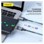 Καλώδιο Σύνδεσης USB 2.0 Foneng X116 Power Display Aluminum Alloy Braided USB C σε USB C 60W 1.2m Μαύρο | Shopin.gr