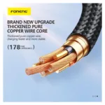 Καλώδιο Σύνδεσης USB 2.0 Foneng X116 Power Display Aluminum Alloy Braided USB C σε USB C 60W 1.2m Μαύρο | Shopin.gr