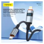 Καλώδιο Σύνδεσης USB 2.0 Foneng X116 Power Display Aluminum Alloy Braided USB C σε Lightning PD 27W 1.2m Μαύρο | Shopin.gr