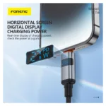 Καλώδιο Σύνδεσης USB 2.0 Foneng X116 Power Display Aluminum Alloy Braided USB C σε Lightning PD 27W 1.2m Μαύρο | Shopin.gr