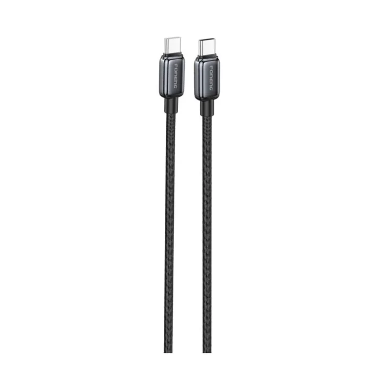 Καλώδιο Σύνδεσης USB 2.0 Foneng X119 Zinc Alloy Head Braided USB C σε USB C 100W 1m Μαύρο | Shopin.gr