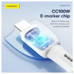 Καλώδιο Σύνδεσης USB 2.0 Foneng X120 Silicone USB C σε USB C 100W 1m Λευκό | Shopin.gr