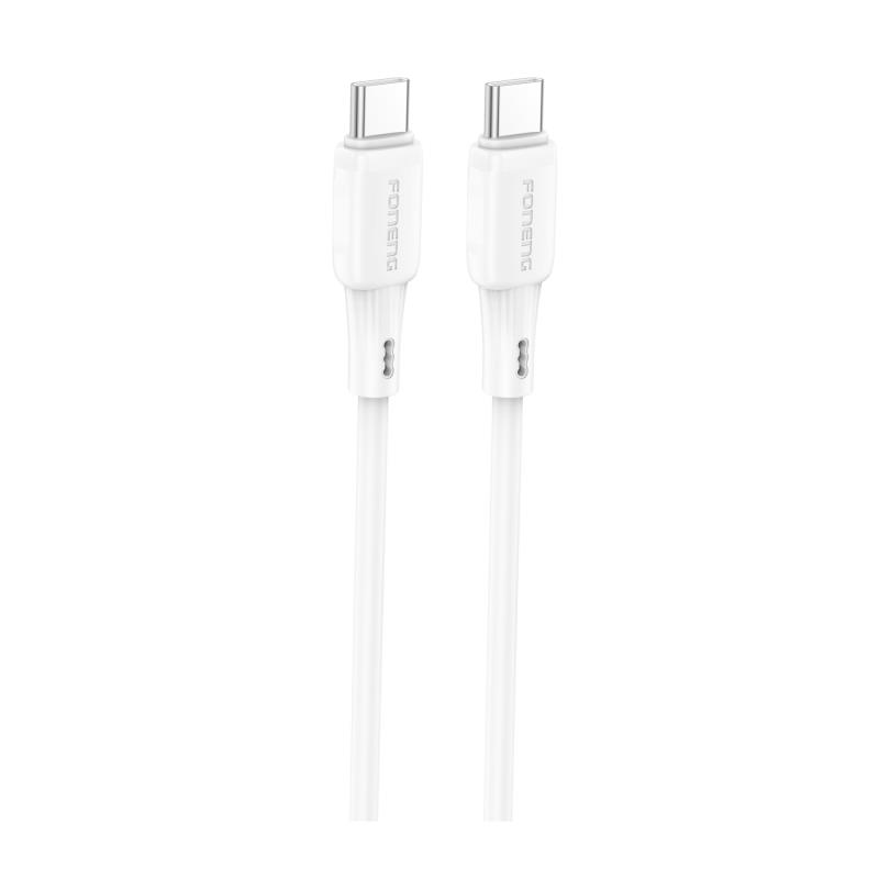 Καλώδιο Σύνδεσης USB 2.0 Foneng X120 Silicone USB C σε USB C 100W 1m Λευκό | Shopin.gr