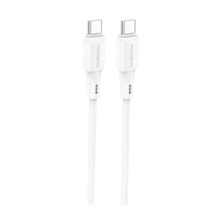 Καλώδιο Σύνδεσης USB 2.0 Foneng X120 Silicone USB C σε USB C 100W 1m Λευκό | Shopin.gr