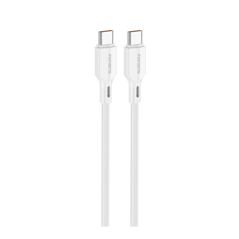 Καλώδιο Σύνδεσης USB 2.0 Foneng XS11 Braided USB C σε USB C 60W 1m Λευκό | Shopin.gr