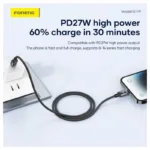 Καλώδιο Σύνδεσης USB 2.0 Foneng X119 Zinc Alloy Head Braided USB C σε Lightning PD 27W 1m Μαύρο | Shopin.gr