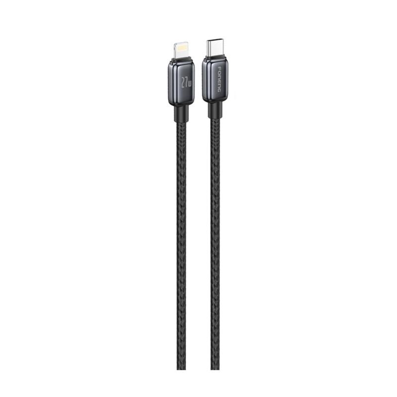 Καλώδιο Σύνδεσης USB 2.0 Foneng X119 Zinc Alloy Head Braided USB C σε Lightning PD 27W 1m Μαύρο | Shopin.gr