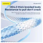 Καλώδιο Σύνδεσης USB 2.0 Foneng XS11 Braided USB C σε Lightning PD 30W 1m Λευκό | Shopin.gr