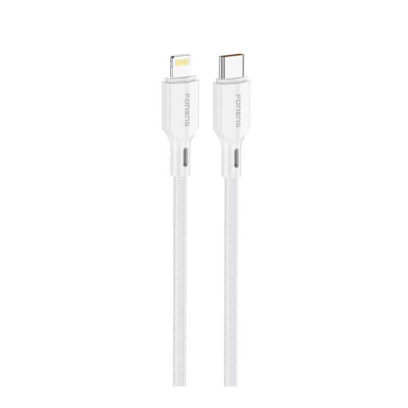 Καλώδιο Σύνδεσης USB 2.0 Foneng XS11 Braided USB C σε Lightning PD 30W 1m Λευκό | Shopin.gr