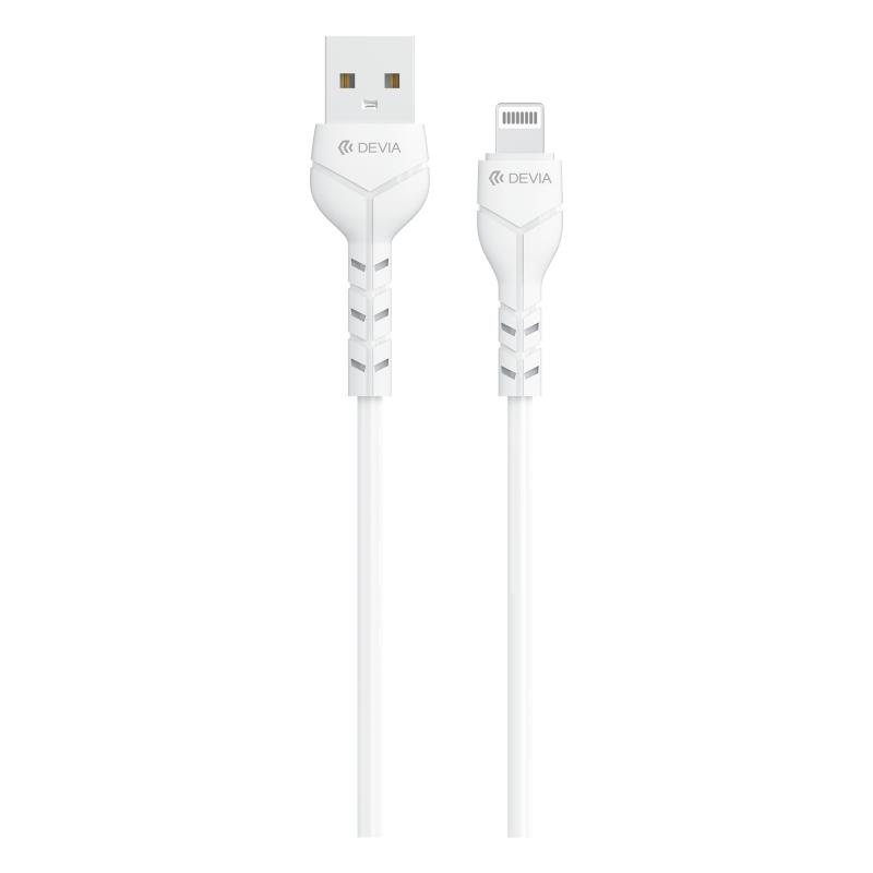 Καλώδιο Σύνδεσης USB 2.0 Devia EC406 USB A σε Lightning 12W 1m Kintone Eco-Friendly Λευκό | Shopin.gr