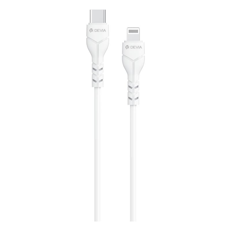Καλώδιο Σύνδεσης USB 2.0 Devia EC150 USB C σε Lightning PD 27W 1m Kintone Eco-Friendly Λευκό | Shopin.gr