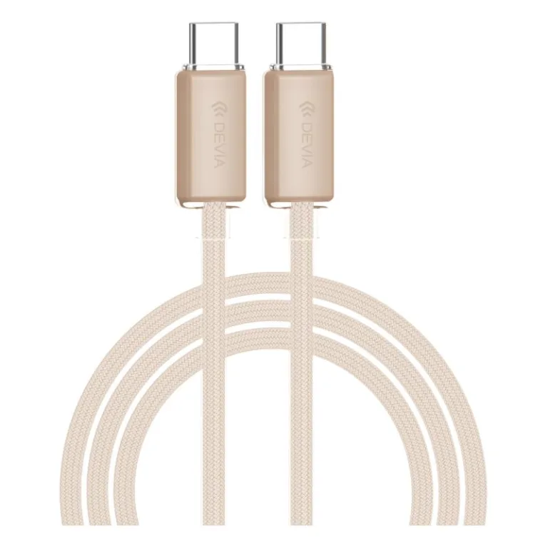 Καλώδιο Σύνδεσης USB 2.0 Devia EC688 Woven USB C σε USB C PD 60W 1.5m Extreme Χρυσό | Shopin.gr