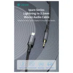 Καλώδιο Ήχου Woven Devia EC619 Lightning σε 3.5mm 1m Ipure Μαύρο | Shopin.gr