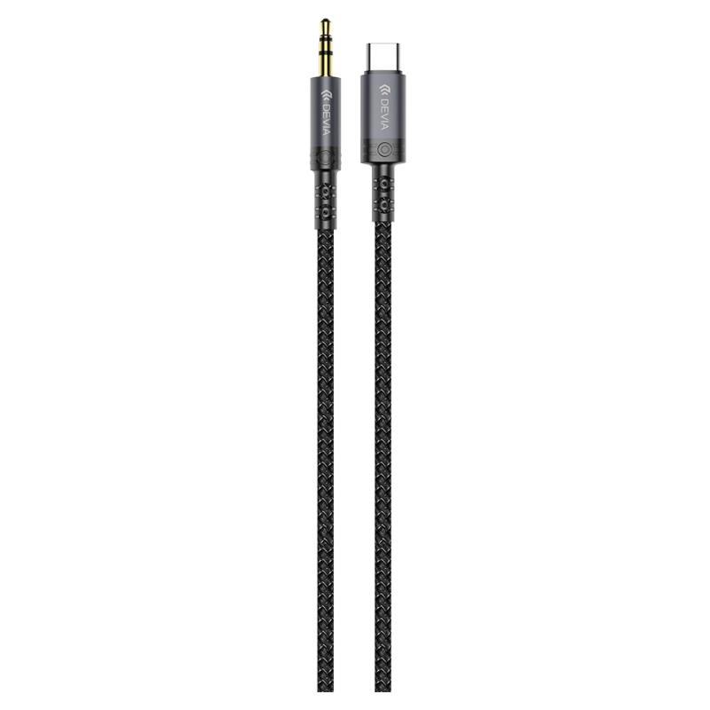 Καλώδιο Ήχου Woven Devia EC620 USB C σε 3.5mm 1m Ipure Μαύρο | Shopin.gr