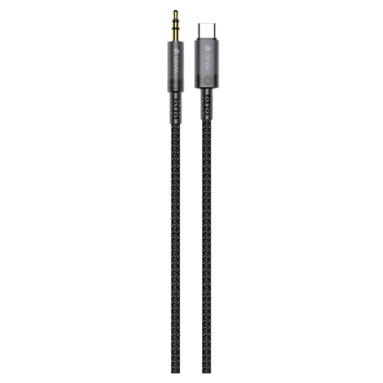 Καλώδιο Ήχου Woven Devia EC620 USB C σε 3.5mm 1m Ipure Μαύρο | Shopin.gr