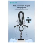 Καλώδιο Σύνδεσης USB 2.0 Woven Adjustable Lanyard Devia EC658 USB C σε Lightning PD 27W 0.3m Extreme Μαύρο | Shopin.gr