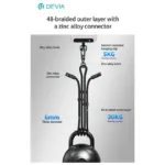 Καλώδιο Σύνδεσης USB 2.0 Woven Adjustable Lanyard Devia EC658 USB C σε Lightning PD 27W 1.6m Extreme Μαύρο | Shopin.gr