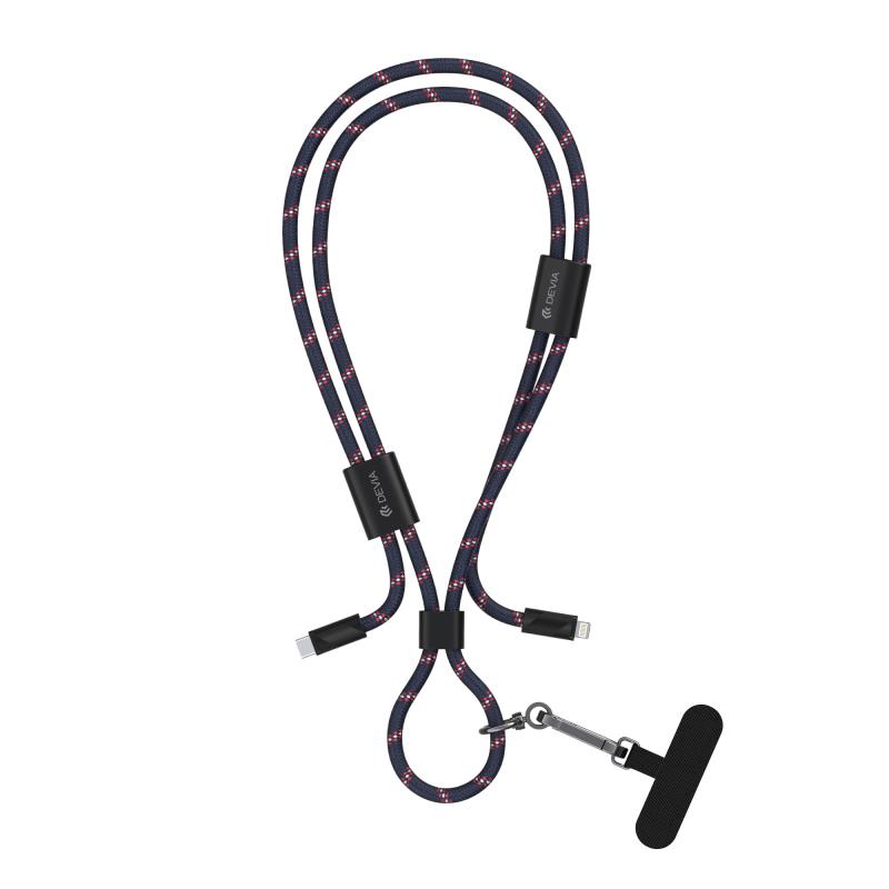 Καλώδιο Σύνδεσης USB 2.0 Woven Adjustable Lanyard Devia EC429 USB C σε Lightning PD 27W 1.6m Cable Pro5 Σκούρο Μπλε | Shopin.gr