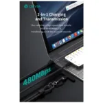 Καλώδιο Σύνδεσης USB 2.0 Woven Adjustable Lanyard Devia EC428 USB C σε USB C PD 60W 1.6m Cable Pro5 Μαύρο | Shopin.gr