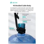 Καλώδιο Σύνδεσης USB 2.0 Woven Adjustable Lanyard Devia EC428 USB C σε USB C PD 60W 1.6m Cable Pro5 Ροζ | Shopin.gr