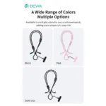 Καλώδιο Σύνδεσης USB 2.0 Woven Adjustable Lanyard Devia EC428 USB C σε USB C PD 60W 1.6m Cable Pro5 Ροζ | Shopin.gr