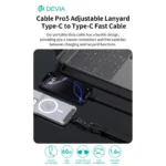 Καλώδιο Σύνδεσης USB 2.0 Woven Adjustable Lanyard Devia EC428 USB C σε USB C PD 60W 1.6m Cable Pro5 Ροζ | Shopin.gr