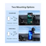 Universal Βάση Στήριξης Ταμπλό & Παρμπρίζ Αυτοκινήτου Choetech T203-F Gravity με Ασύρματη Φόρτιση 15W Μαύρο | Shopin.gr