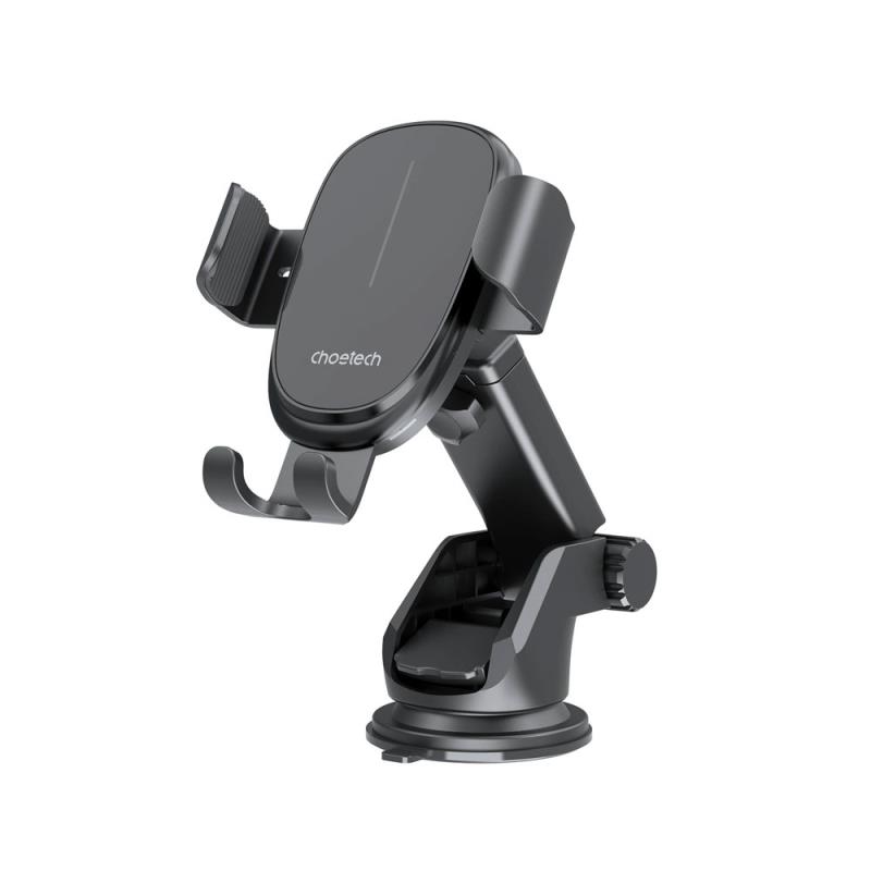 Universal Βάση Στήριξης Ταμπλό & Παρμπρίζ Αυτοκινήτου Choetech T203-F Gravity με Ασύρματη Φόρτιση 15W Μαύρο | Shopin.gr