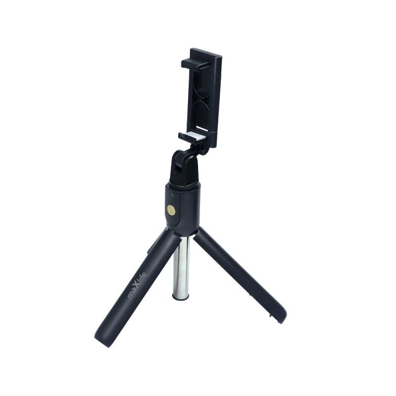Ασύρματο Selfie Stick & Τρίποδο Maxlife MXST-100 για Smartphones Πλάτους 64 έως 87mm Μαύρο | Shopin.gr