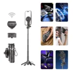 Ασύρματο Selfie Stick & Τρίποδο Blavec Coco Mini P05 Μαγνητικό με Τηλεχειριστήριο για Smartphones Πλάτους 60mm έως 95mm Μαύρο | Shopin.gr