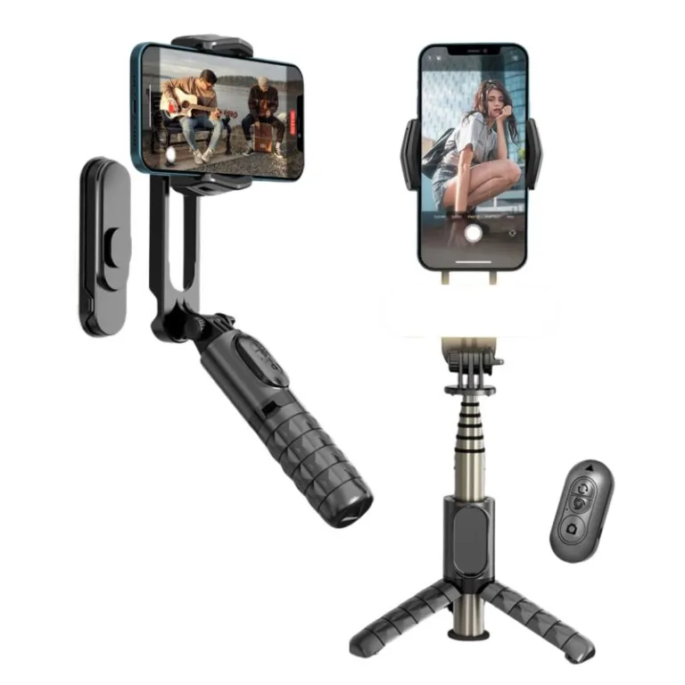 Gimbal & Τρίποδο Devia ES074 για Smartphones Πλάτους 37 έως 90mm Μαύρο | Shopin.gr