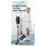 Gimbal & Τρίποδο Devia Q19 με AI Tracking για Smartphones Πλάτους 37 έως 90mm Ultra1 Μαύρο | Shopin.gr