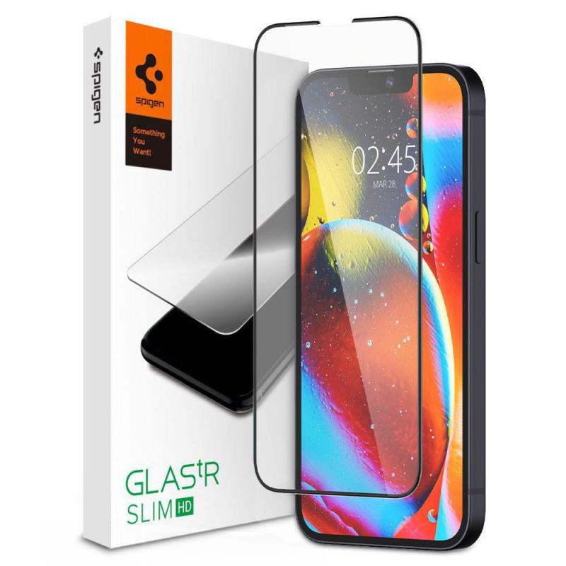 Tempered Glass Full Face Spigen Glas.tR Slim HD FC Apple iPhone 13/ 13 Pro/ 14/ 16e Μαύρο (1 τεμ.) | Shopin.gr