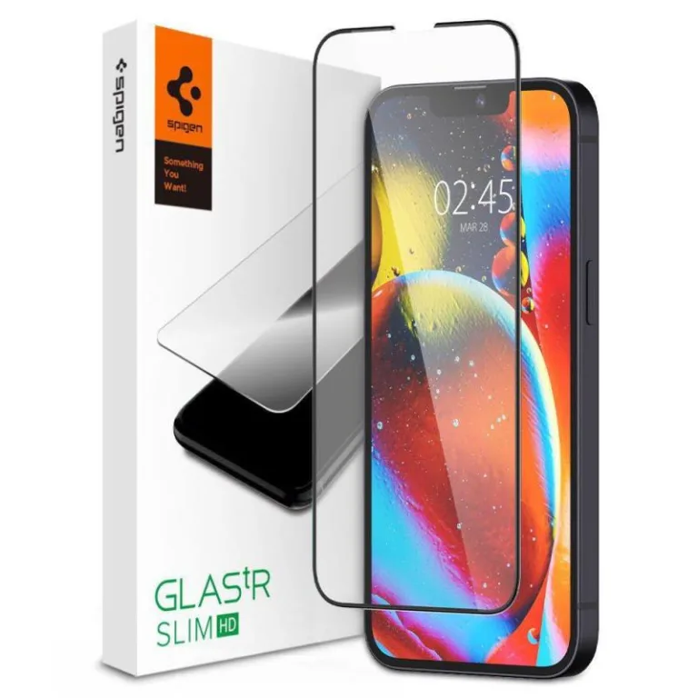 Tempered Glass Full Face Spigen Glas.tR Slim HD FC Apple iPhone 13/ 13 Pro/ 14/ 16e Μαύρο (1 τεμ.) | Shopin.gr